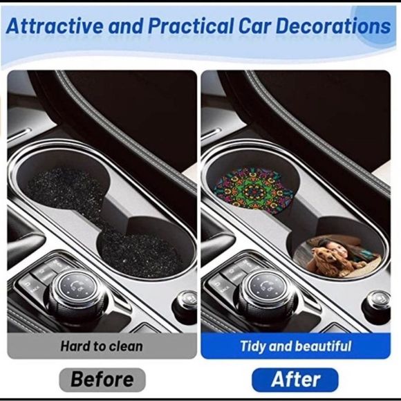 Black Cat Car Coaster Set | Car Accessories - Picture 3 of 7